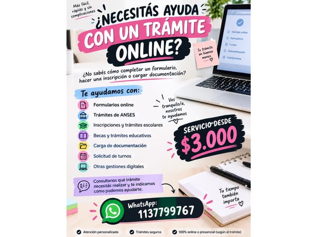 💻 ¿NECESITÁS AYUDA CON UN TRÁMITE ONLINE?