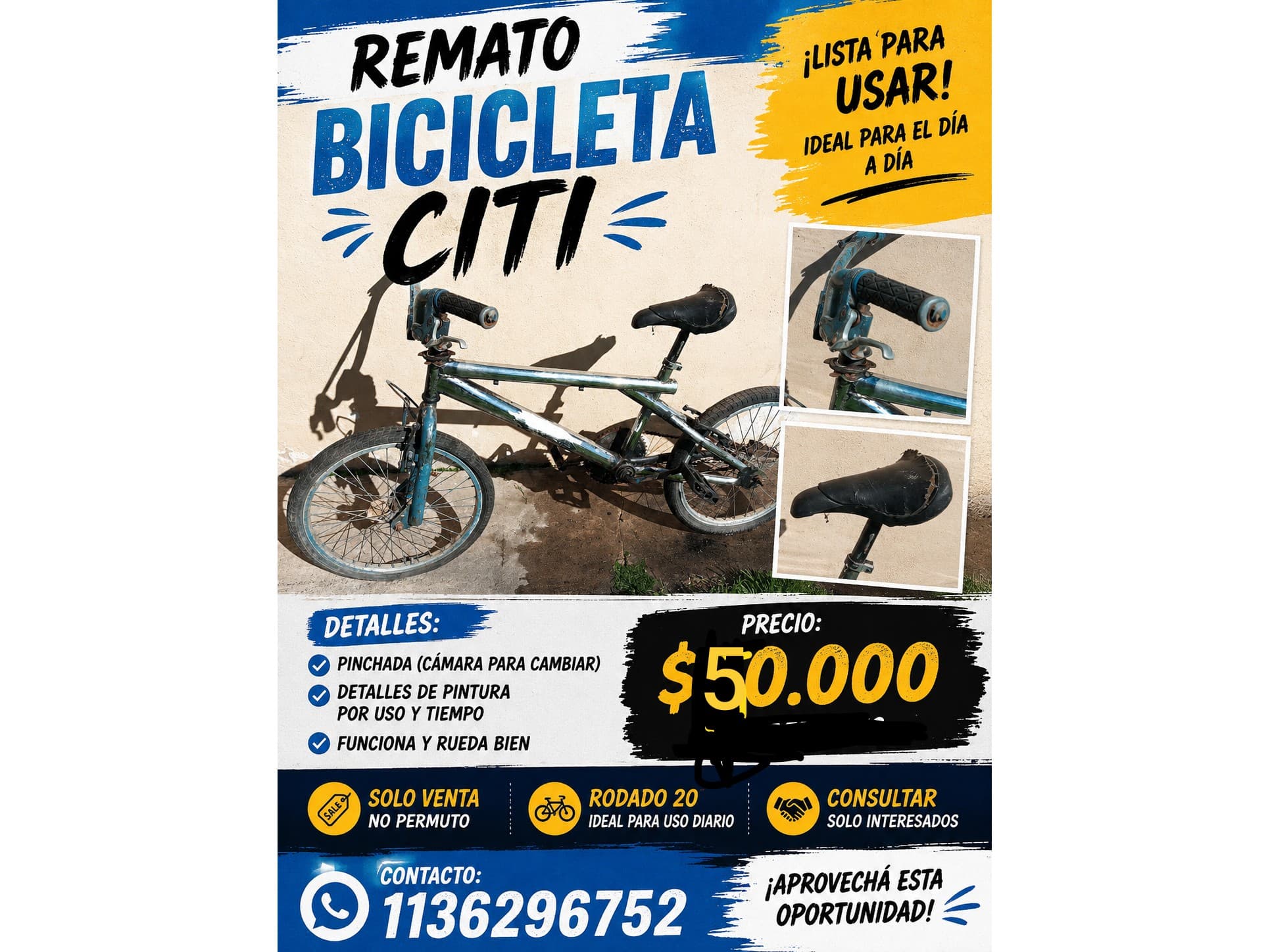 Bicicleta citi rodado 20