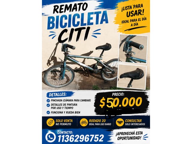 Bicicleta citi rodado 20