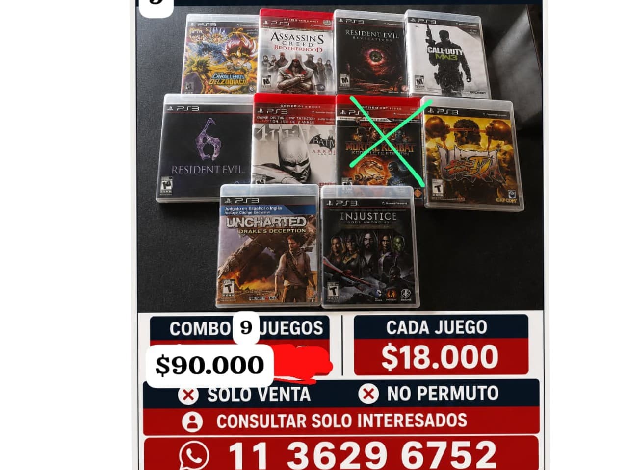 7 juegos PS 3 originales