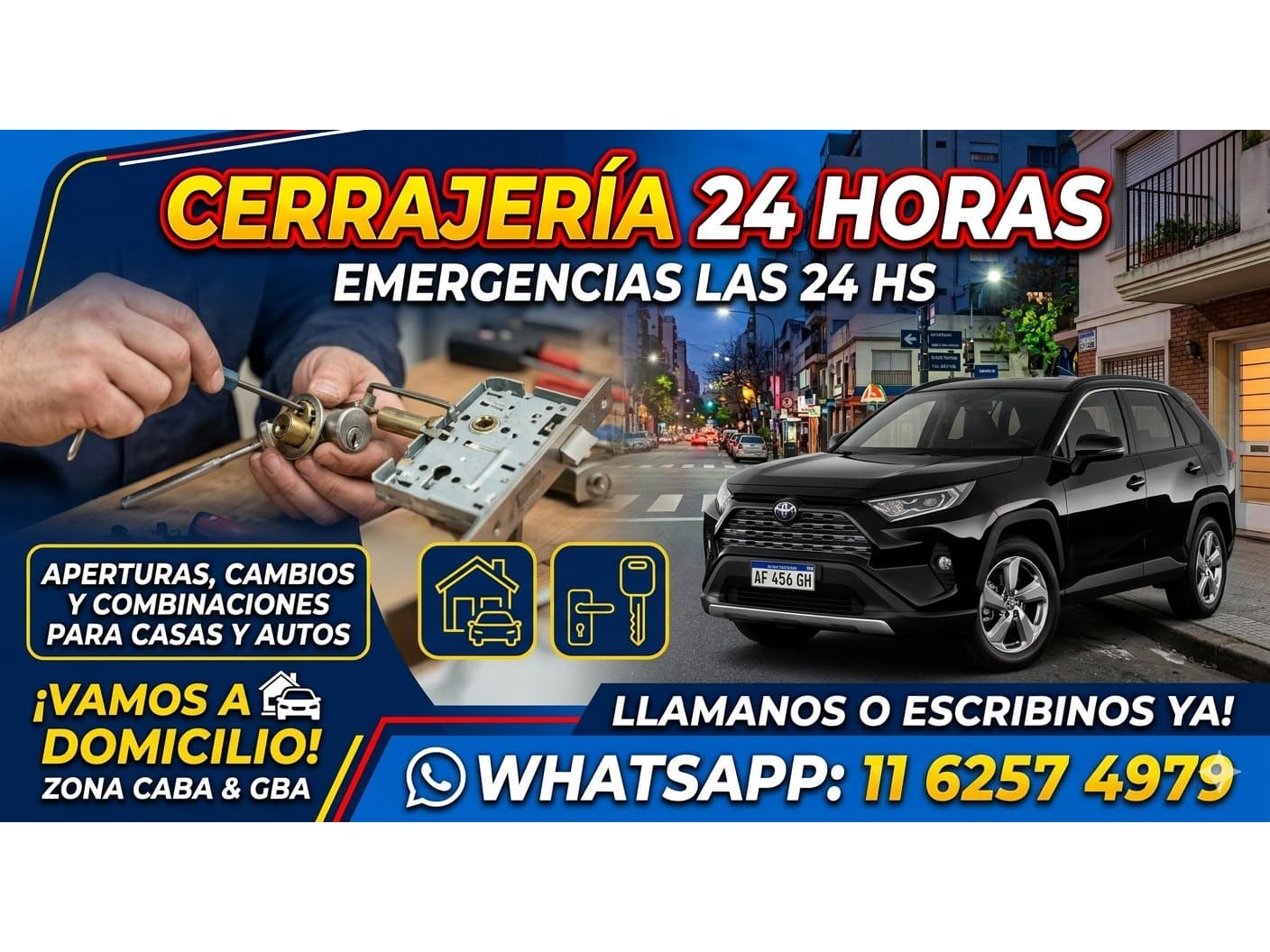 Cerrajería de Urgencias // Villa Crespo // Cerrajeros a Domicilio // 116257-4979