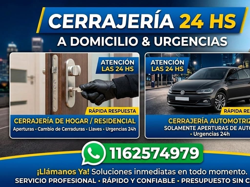 Cerrajería de Urgencias // Rafael Castillo // Cerrajeros a Domicilio // 116257-4979