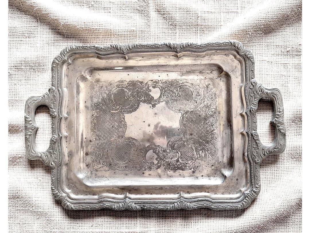 ANTIGUA BANDEJA DE ALPACA REP. SHEFFIELD IND. ARGENTINA
