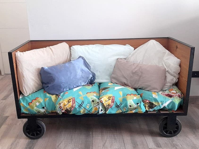 Sillon/Camastro Pinotea y Hierro c/ruedas para Interior/ Exterior