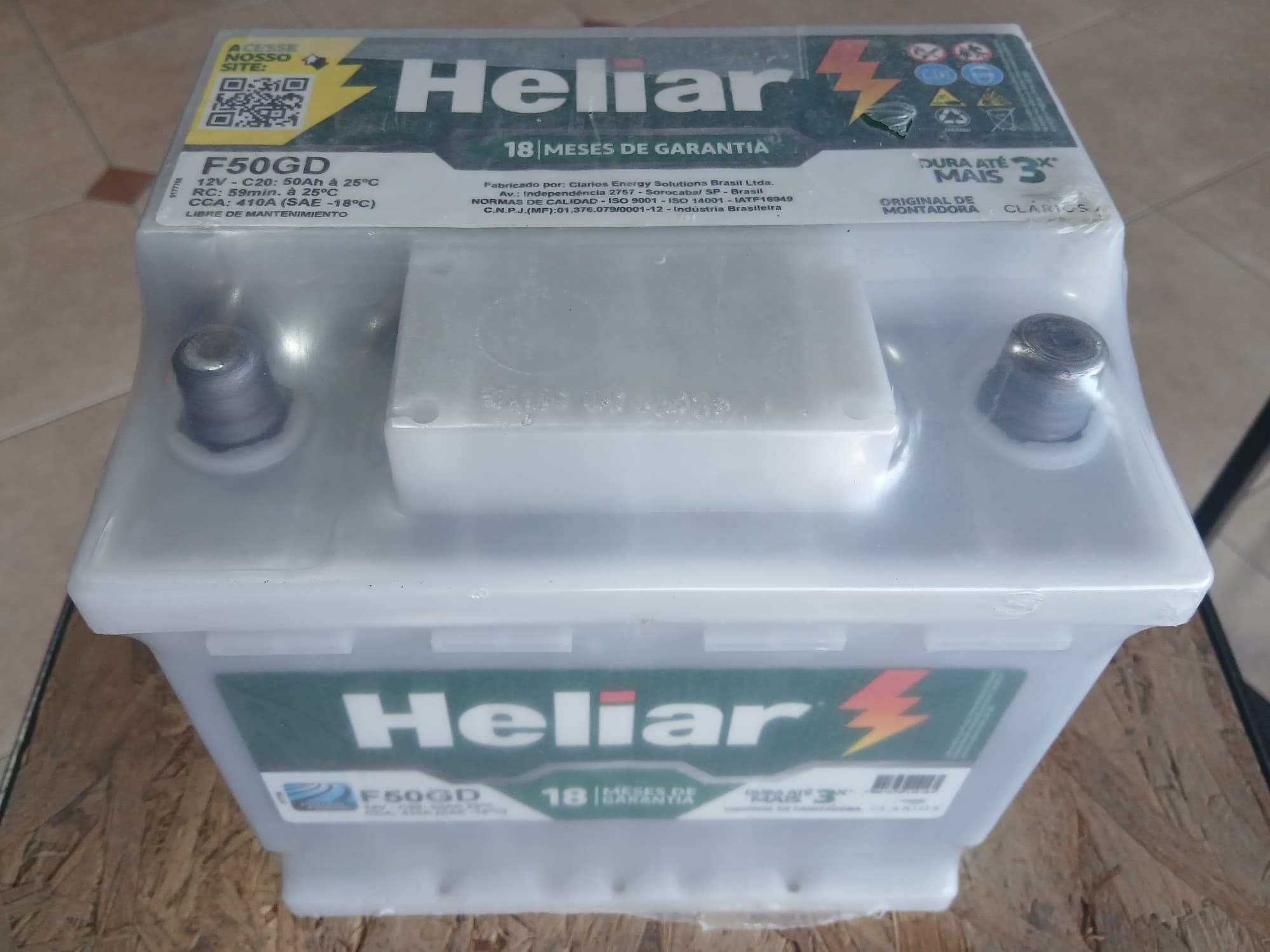 Bateria Heliar 50 amperes Toyots Renault Nissan Peugeot Citroen