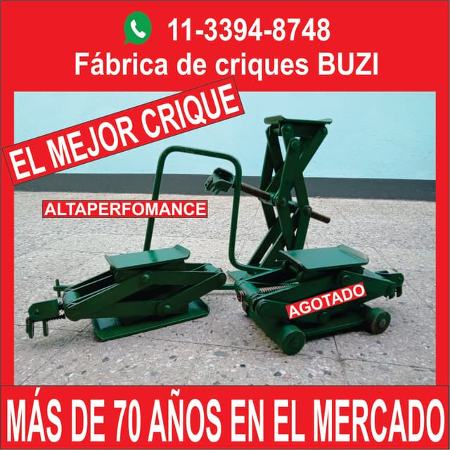 Criques mecánicos tipo tijera profesionales.