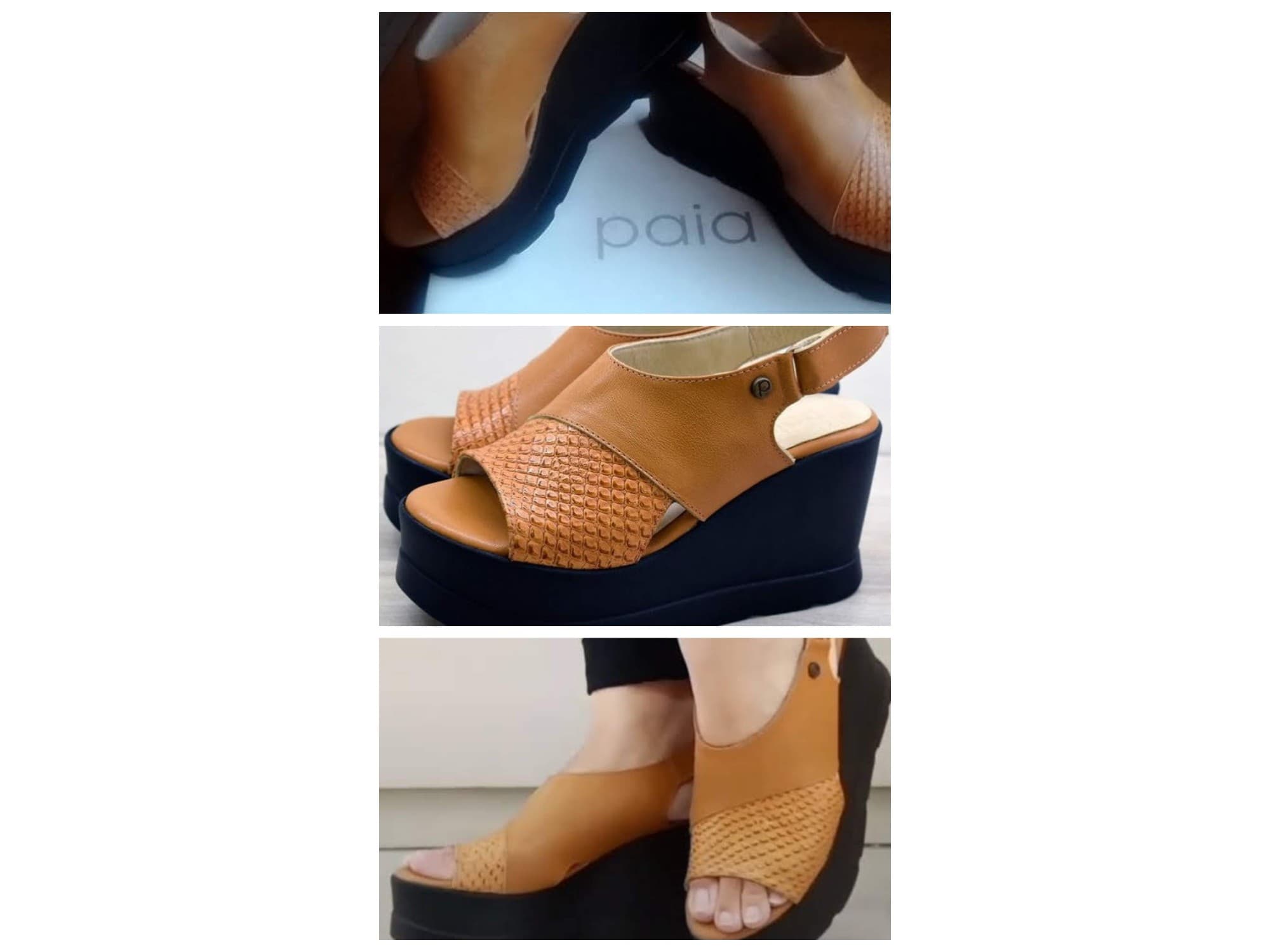 Oportunidad!! PRIMAVERA Sandalias de cuero muy cómodas A estrenar número/39 color camel marca "Paia"