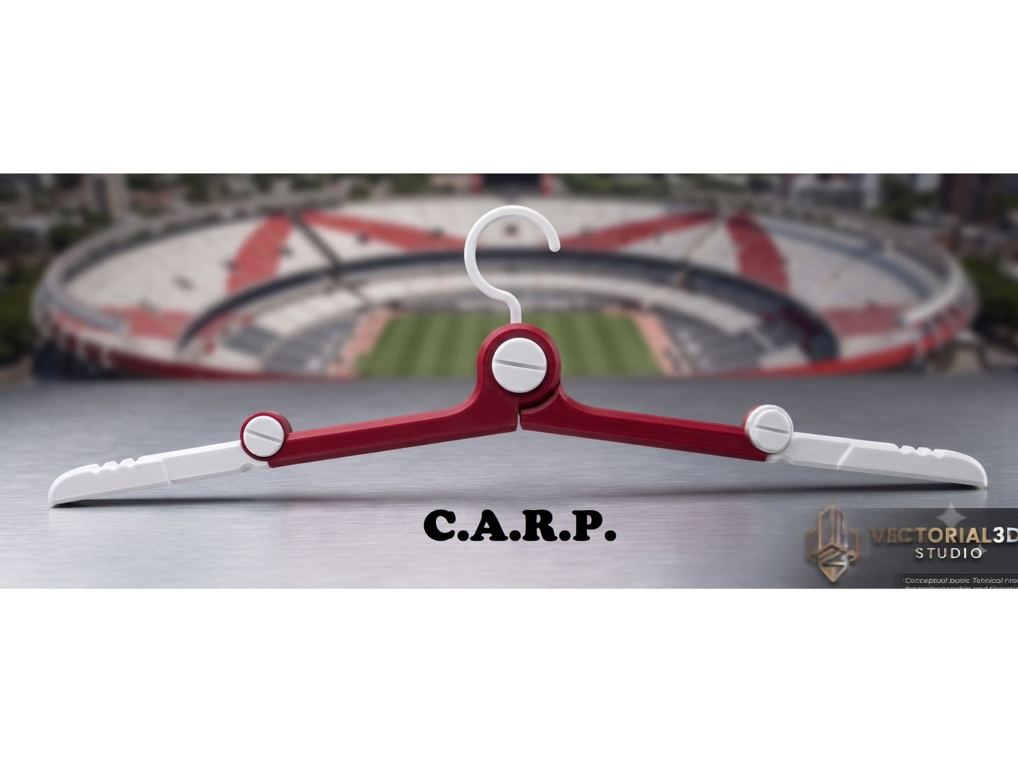 Percha Plegable para los fanáticos del Club Atlético River Plate, es perfecta para viajes y para guardar sin doblar la camiseta de sus amores.