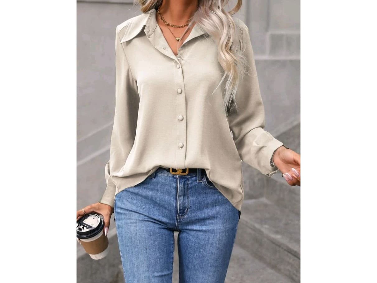 Camisa Importada Manga larga oversize de mujer