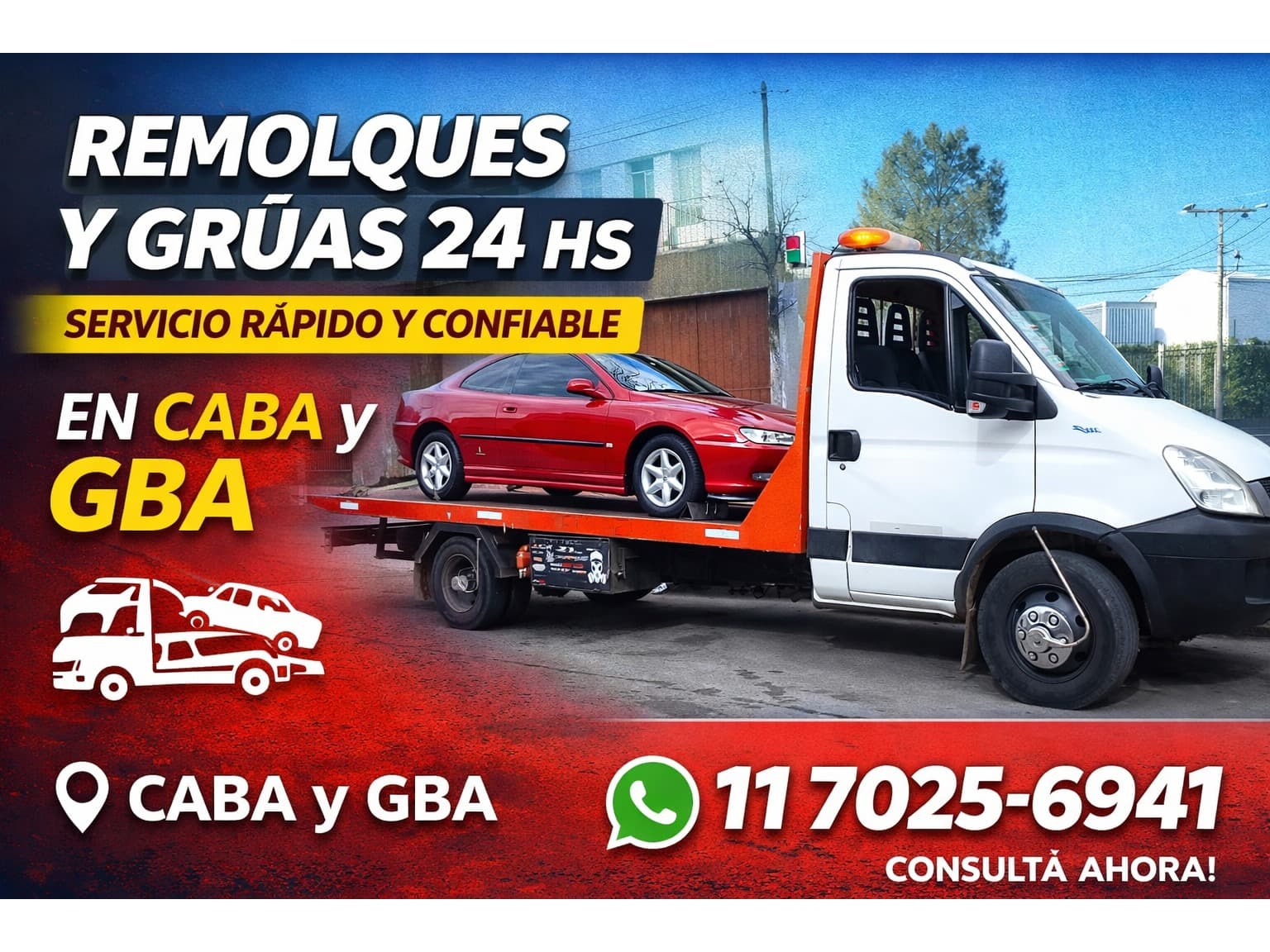 GRUAS EN MORON II7O25-694I LAS 24 HORAS - GBA Y CABA
