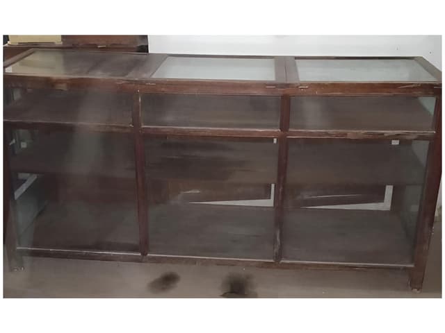 Mueble Mostrador Exhibidor Antiguo de Madera y Vidrio