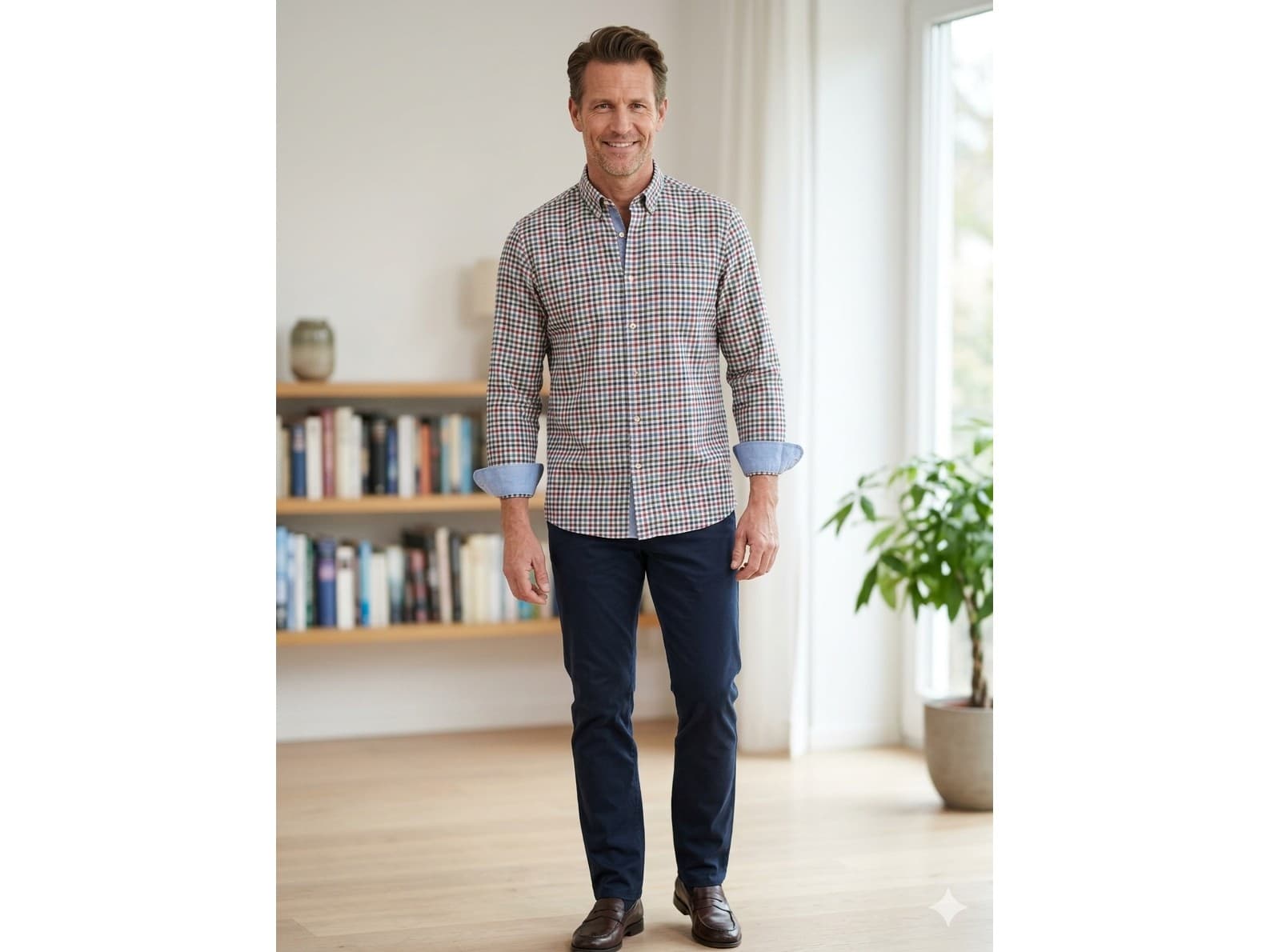 Camisa para hombre Richards. Manga larga. Impecable