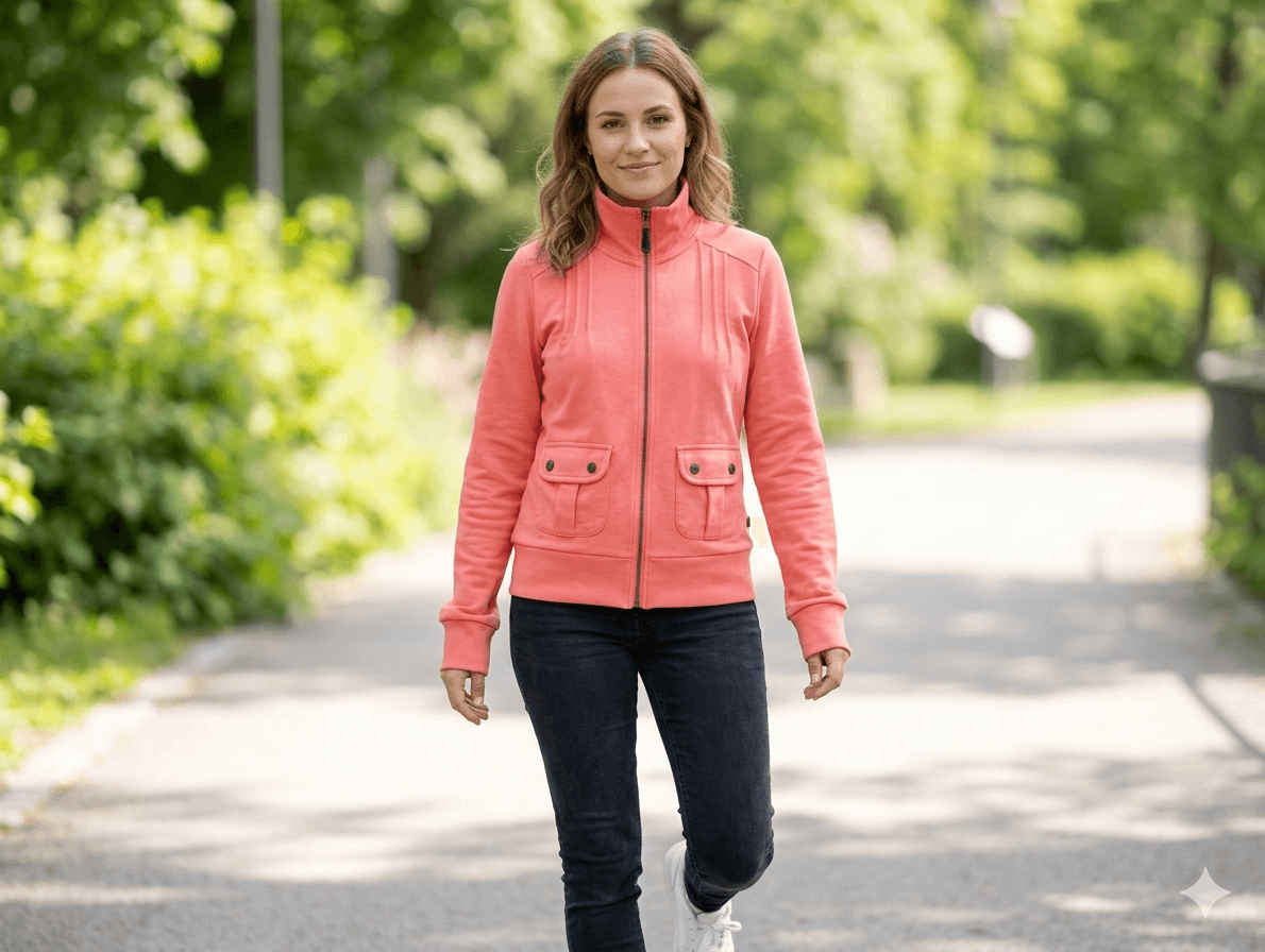 Campera Kosiuko, cuello media polera