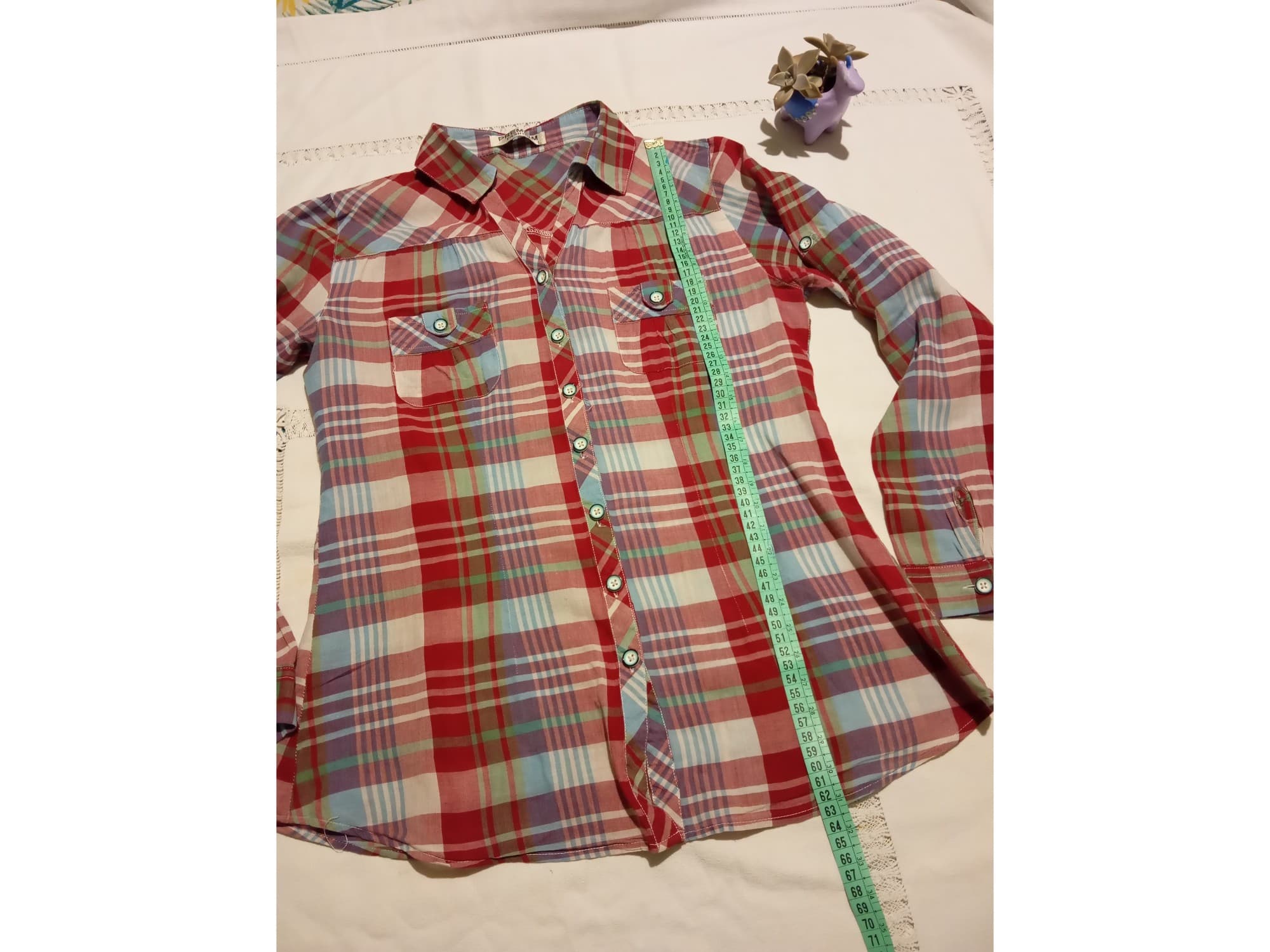 Camisa cuadriculada, entallada. Manga larga/corta. IMPECABLE