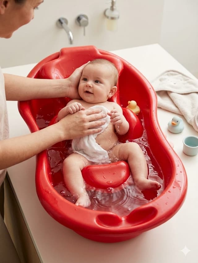 Bañera ergonomica con adaptador/reductor extraible