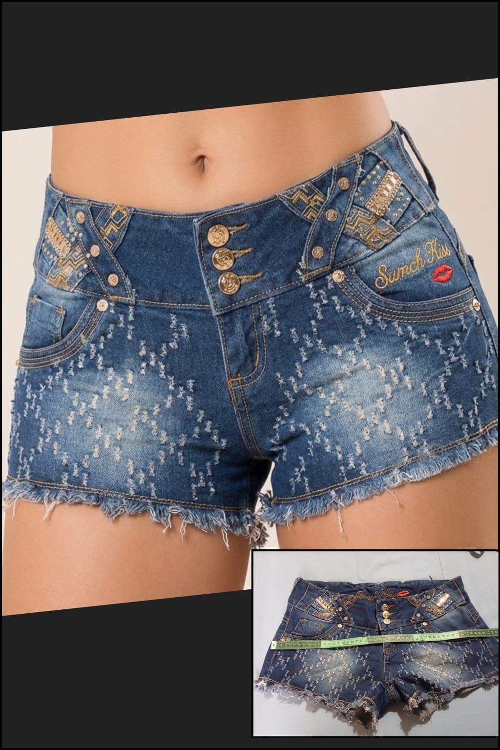 Mini short de jean elastizado. Impecable