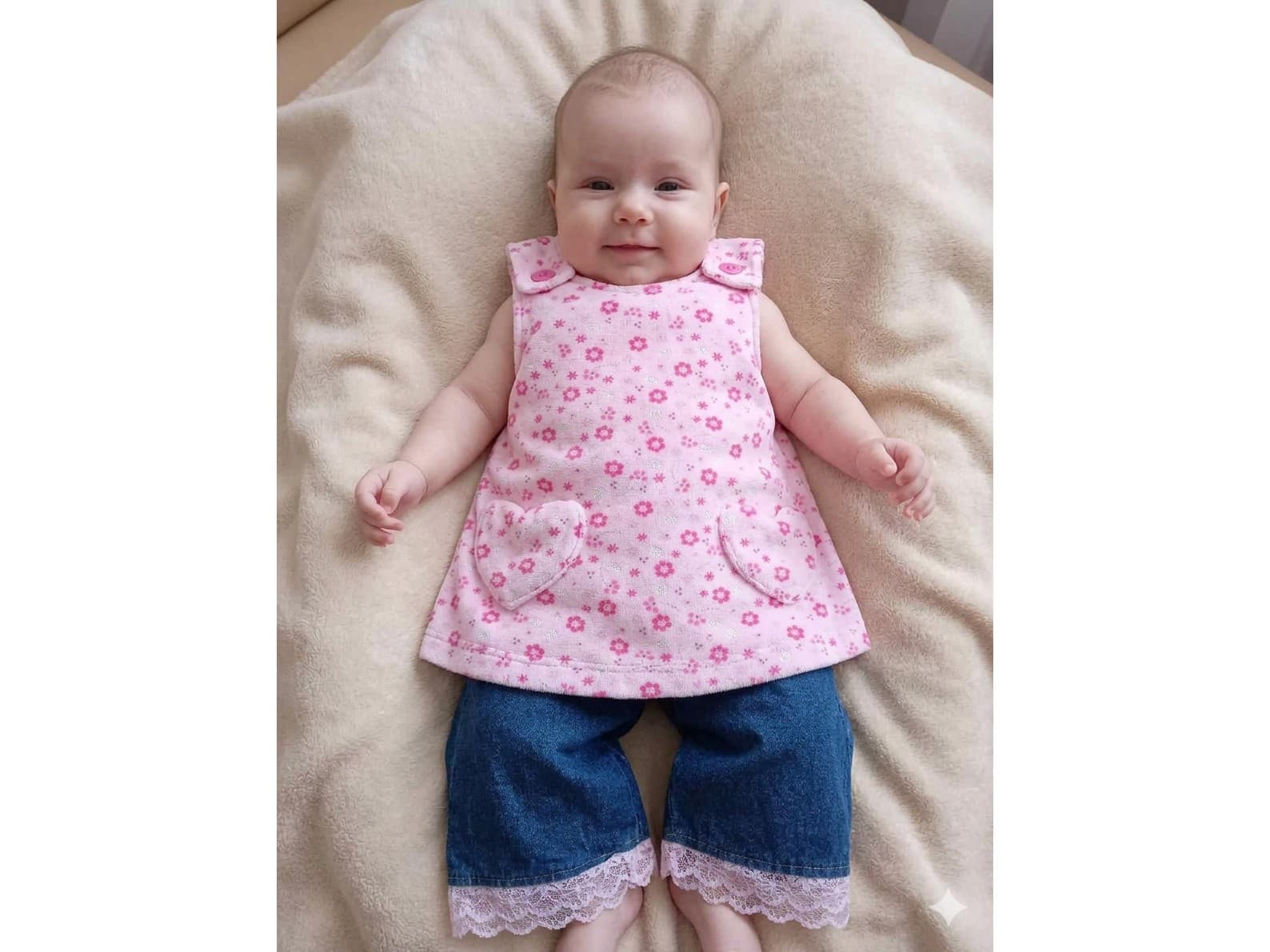 Conjunto vestido y jean beba de 3 meses aprox