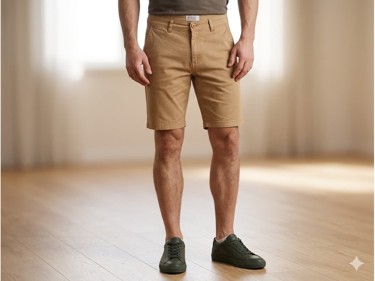 Bermuda de jean color mostaza, de hombre
