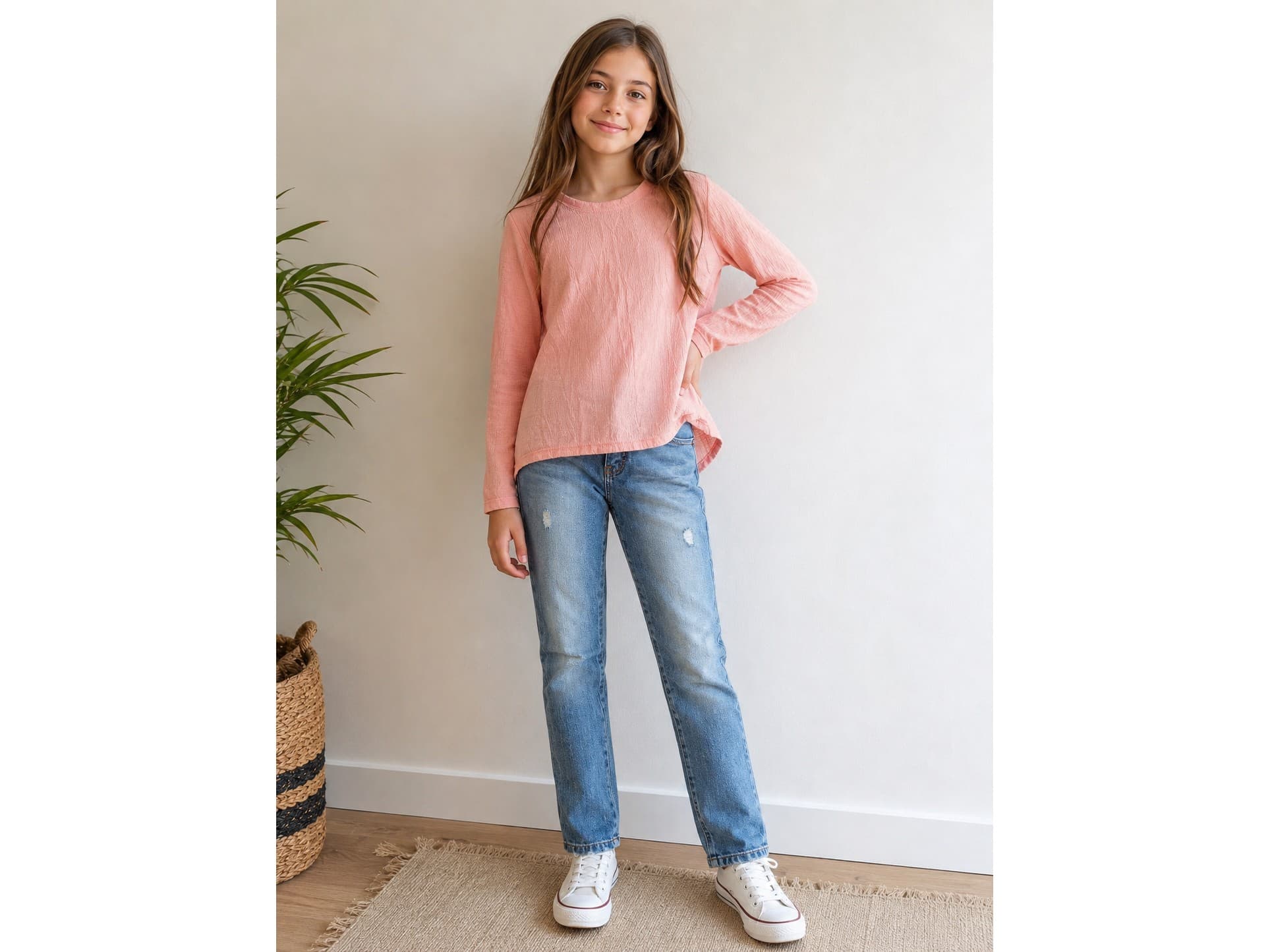 Conjunto de remera y jean para nena 10 años aprox