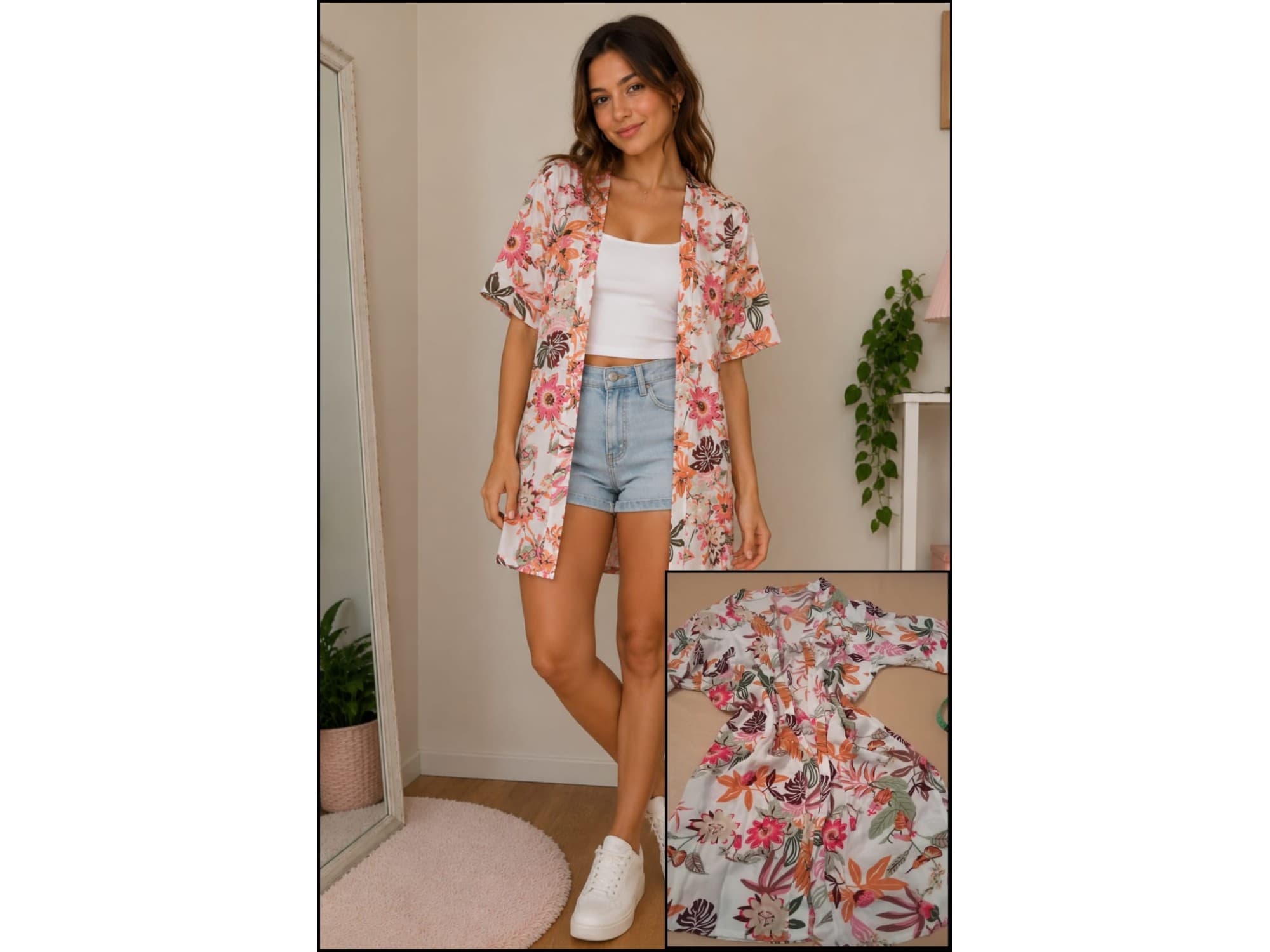 Kimono estampado manga corta. IMPECABLE