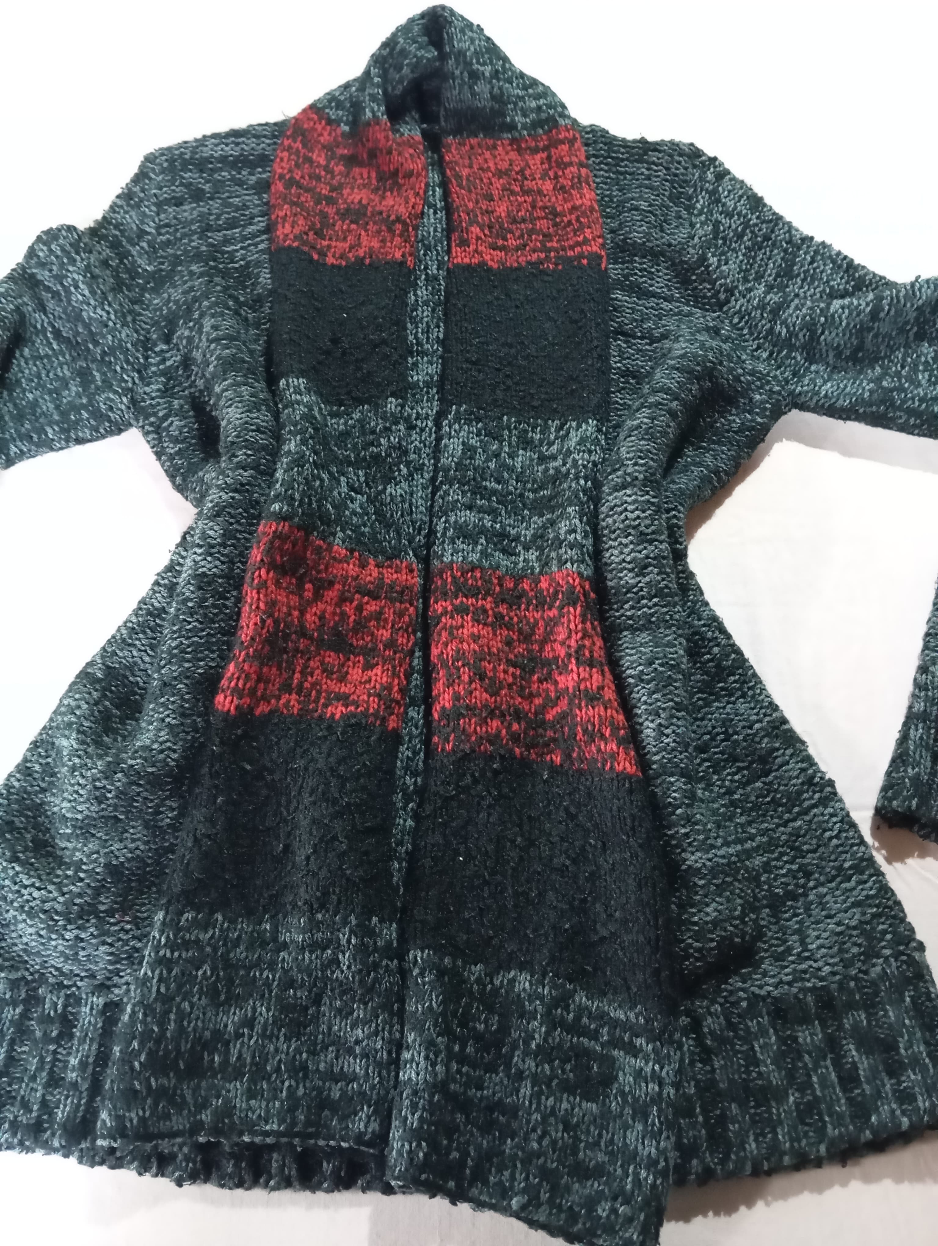Sacon abierto de lana para mujer