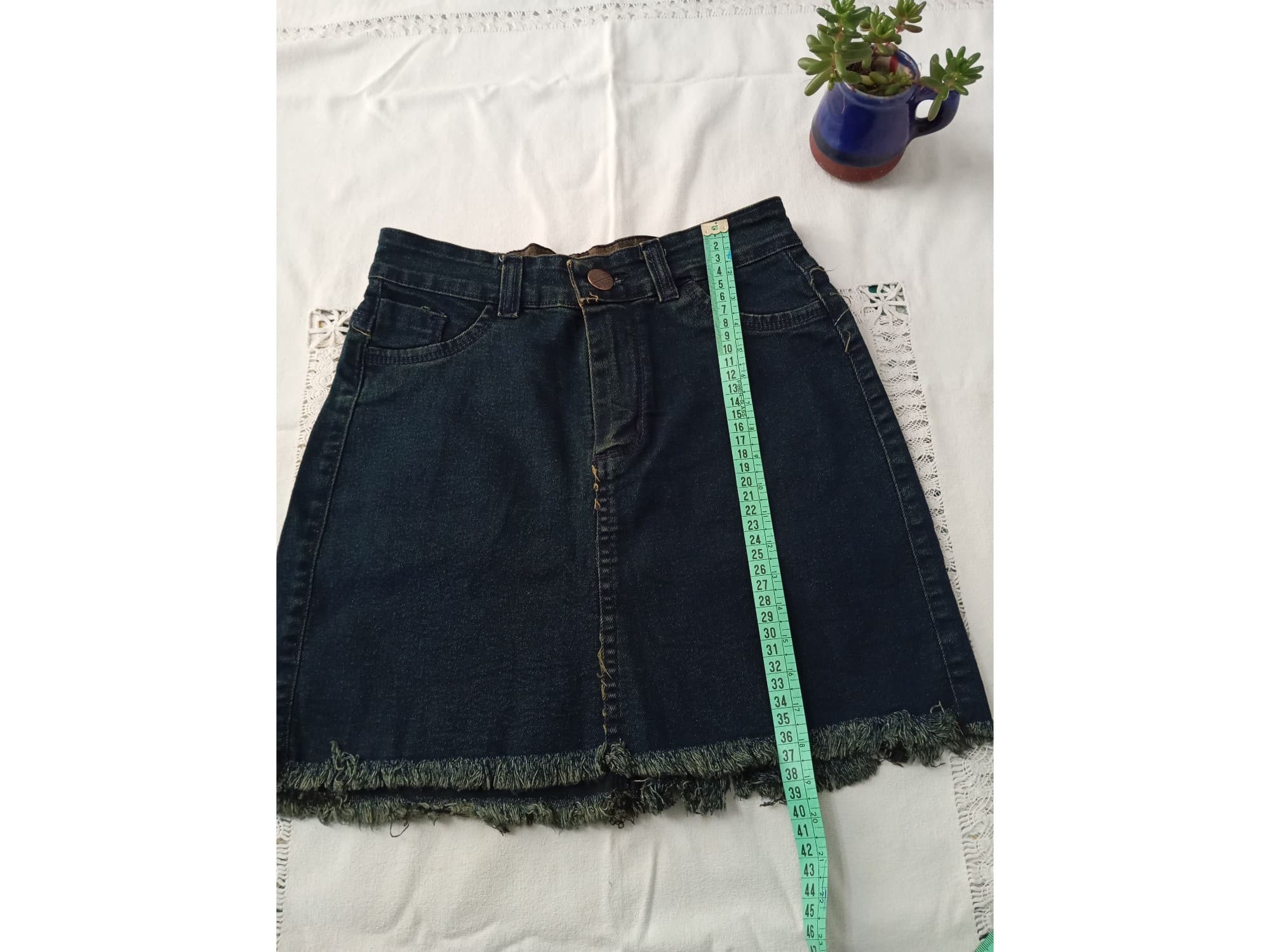 Pollera, mini de jean elastizada (Nueva s/etiq)