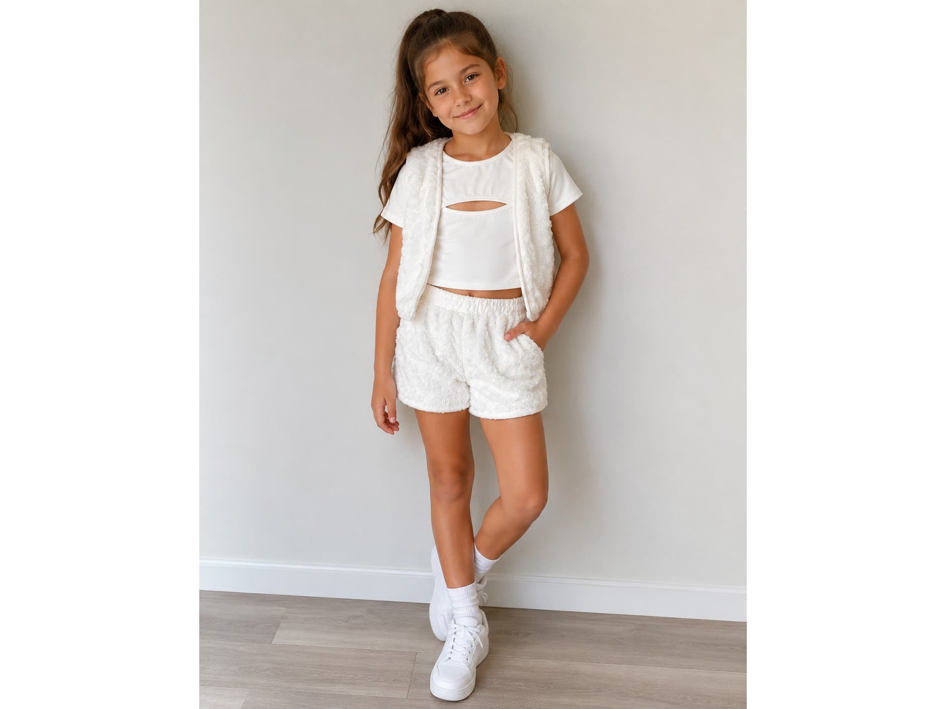 Conjunto top y chaleco de nena 8 años aprox