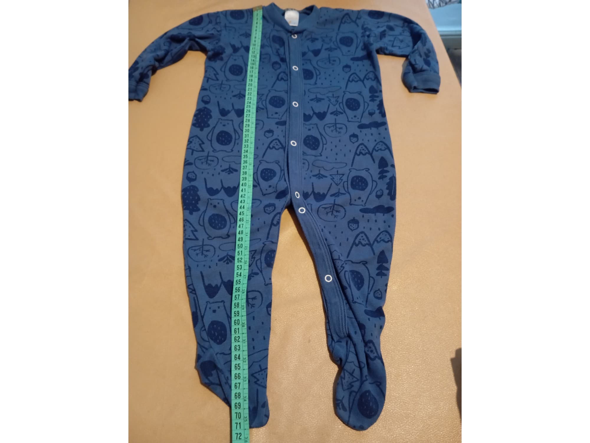 Enterito, body de bebe. Azul con pie