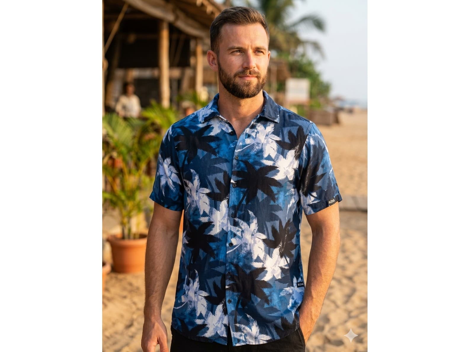 Camisa estilo playera de hombre. Impecable