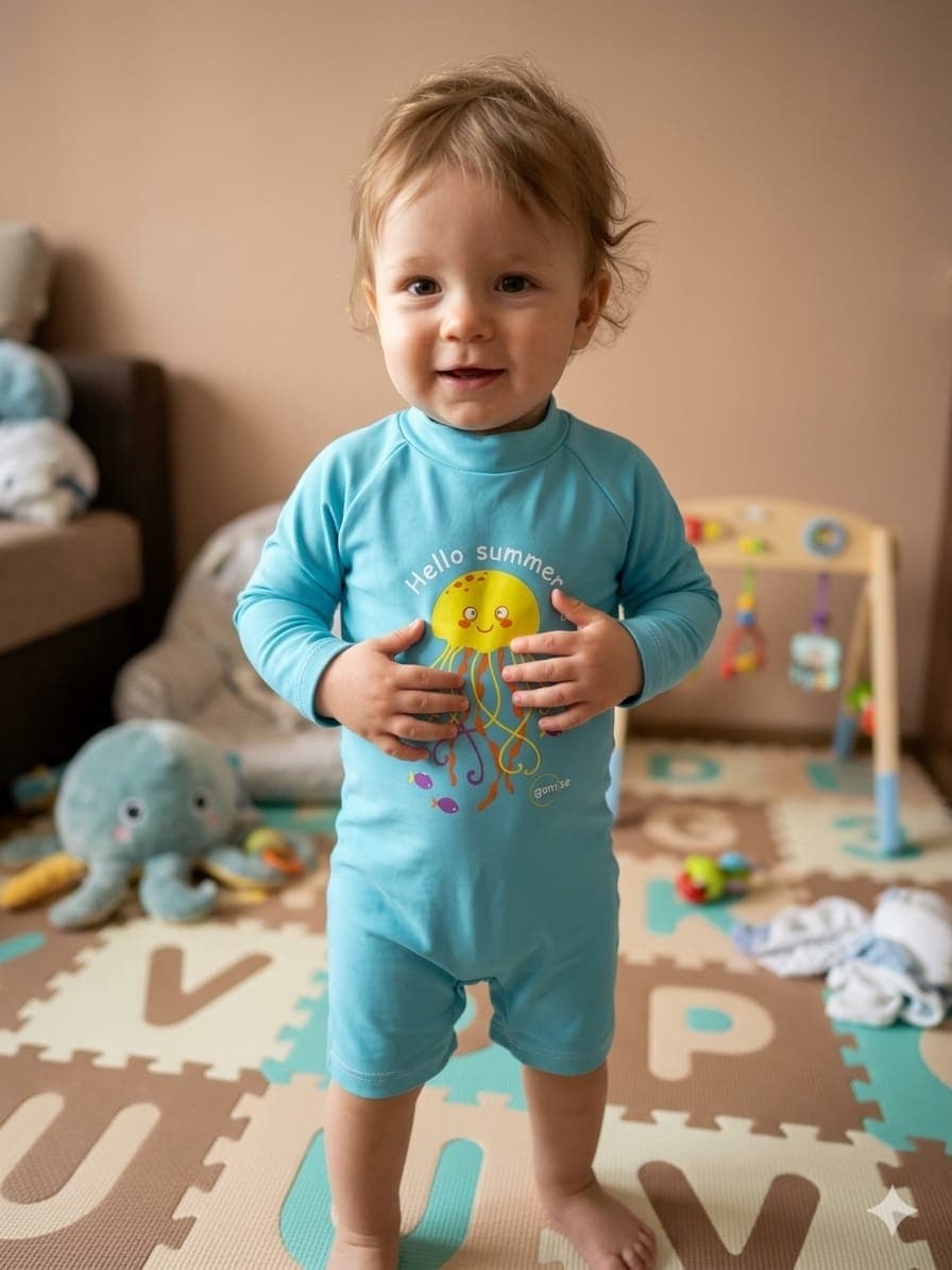 Enterito, traje de baño para bebe con proteccion UV. Nuevo