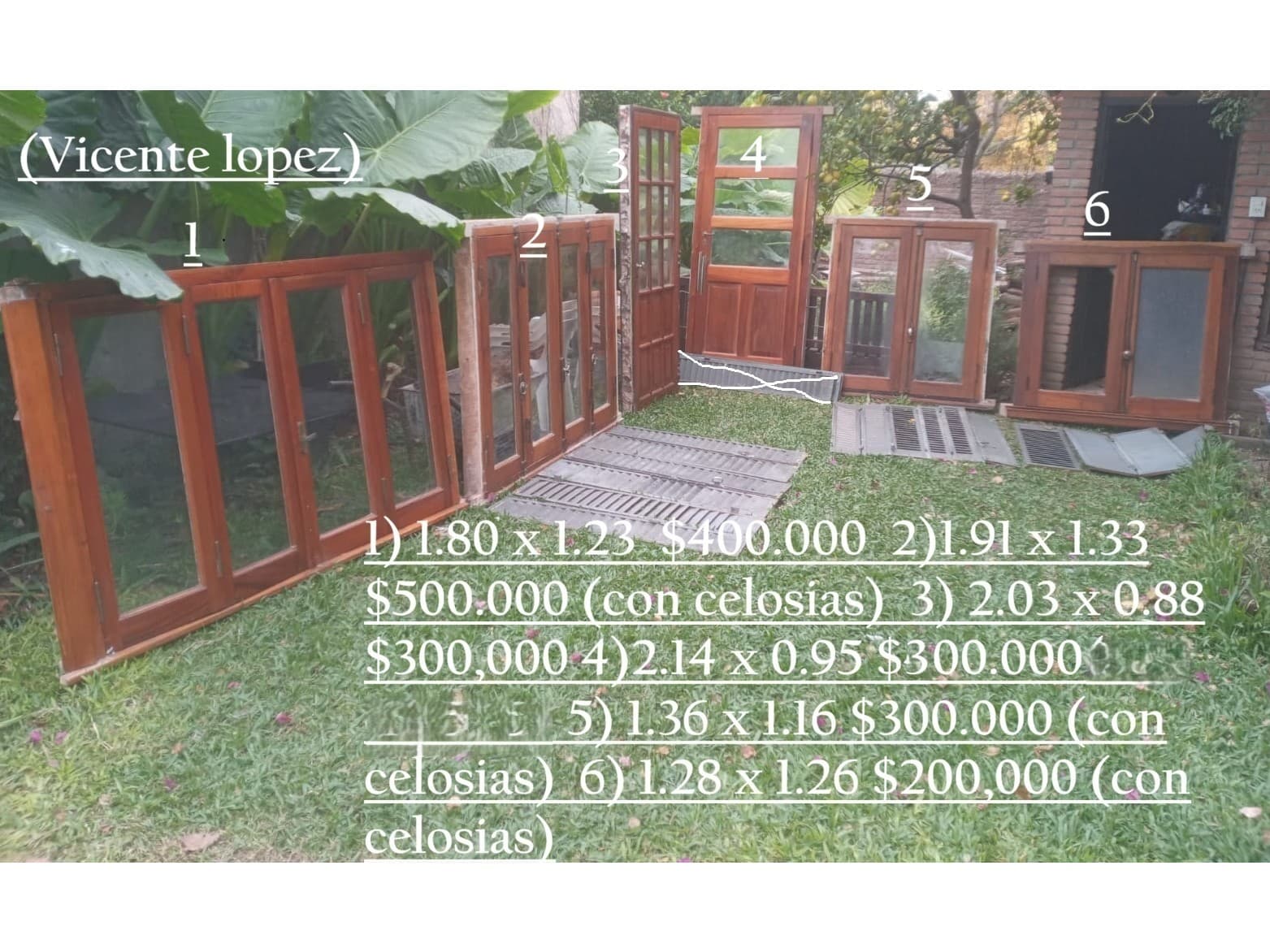ventanas, puertas y celosias, se puede vender todo junto o separado