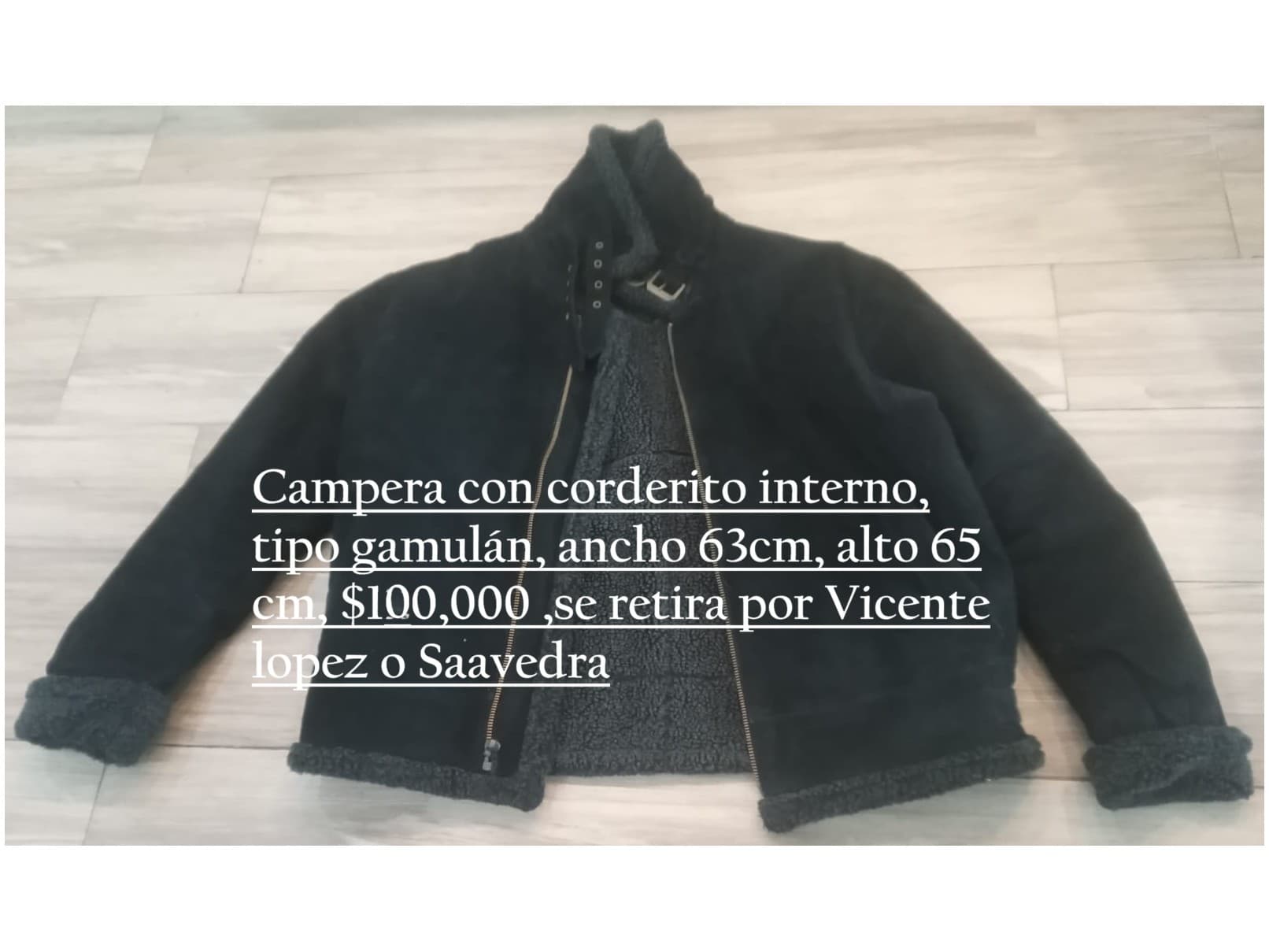 Campera con corderito interno,tipo gamulan