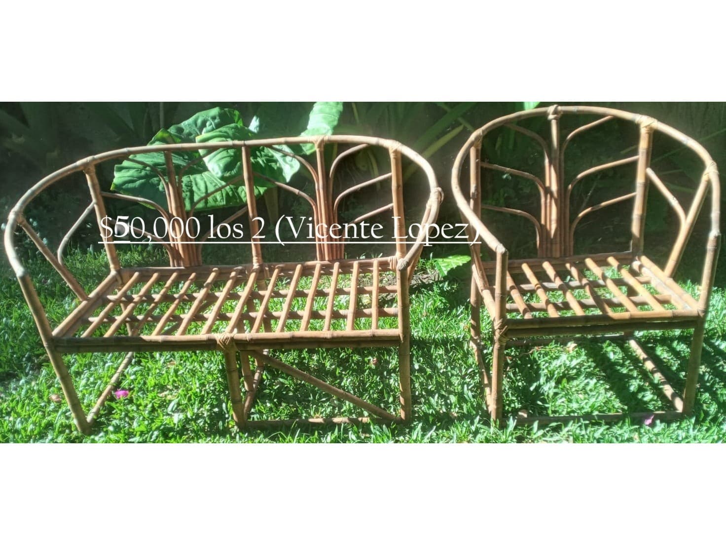 sillones de mimbre, ideal para jardin o patio