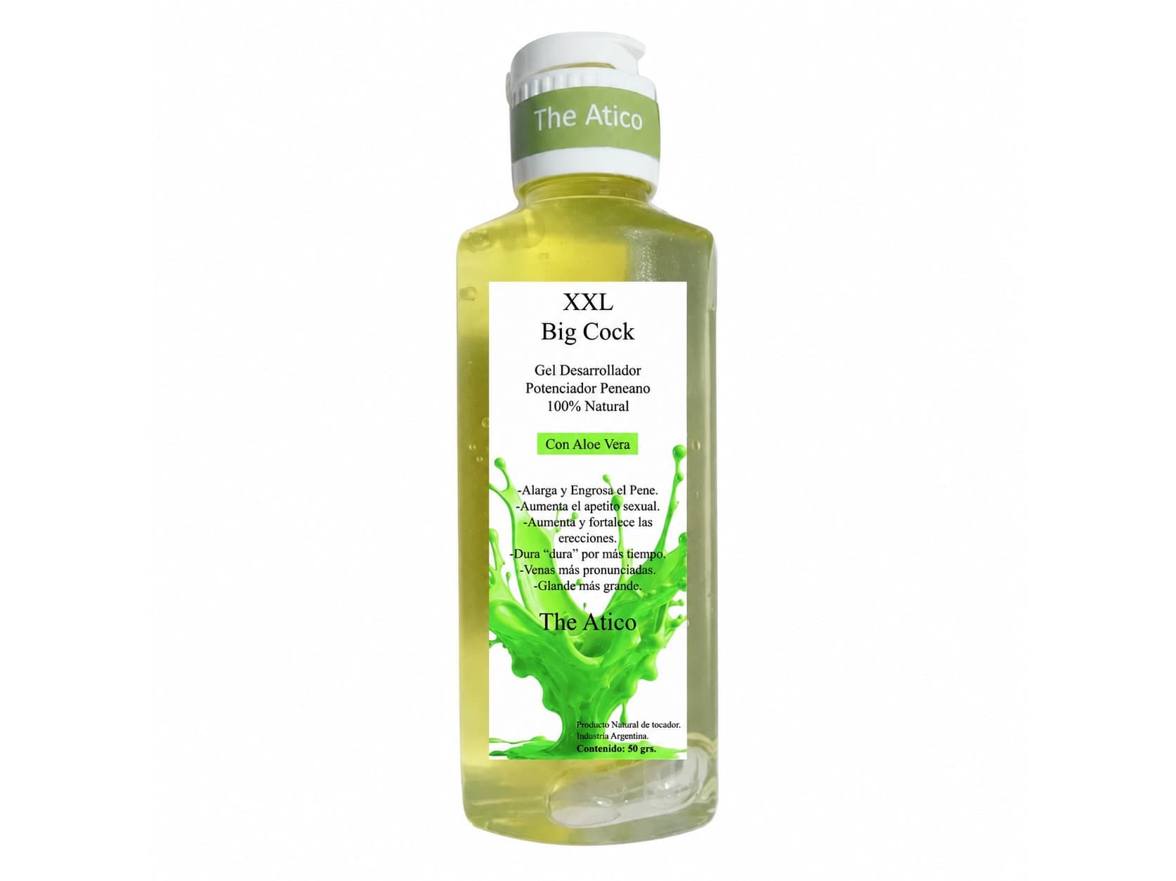 Gel intimo para varones, Agranda y Engrosa el Pene, Vigorizante Masculino, con Aloe Vera, 50g